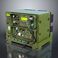 Green Military Communication Device With Control Knobs Buttons Display And Interface Ports 3d model