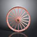 Vintage Wooden Spoked Wheel as Essential Classic Automotive Part with Rustic Design and Durable Structure