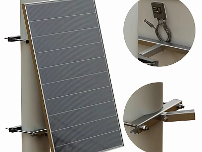 Efficient Solar Panel System Installation With Secure Mounting Brackets And Cables 3d model