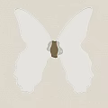 Transparent Butterfly Shaped Decorative Wall Ornament With Brown Center Detail