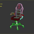 Black and Red Office Chair with Gaming Style Ergonomic Design Swivel Wheels and Red Armrests