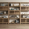 Traditional Chinese Wooden Display Shelf Design With Multi Tiered Lattice Doors And Decorative Items