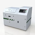 White Commercial Equipment with Green Stripes Display Screen Control Panel and Wheels for Industrial Use