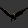 3D Origami Style Eagle Sculpture With Spread Brown Wings And White Head