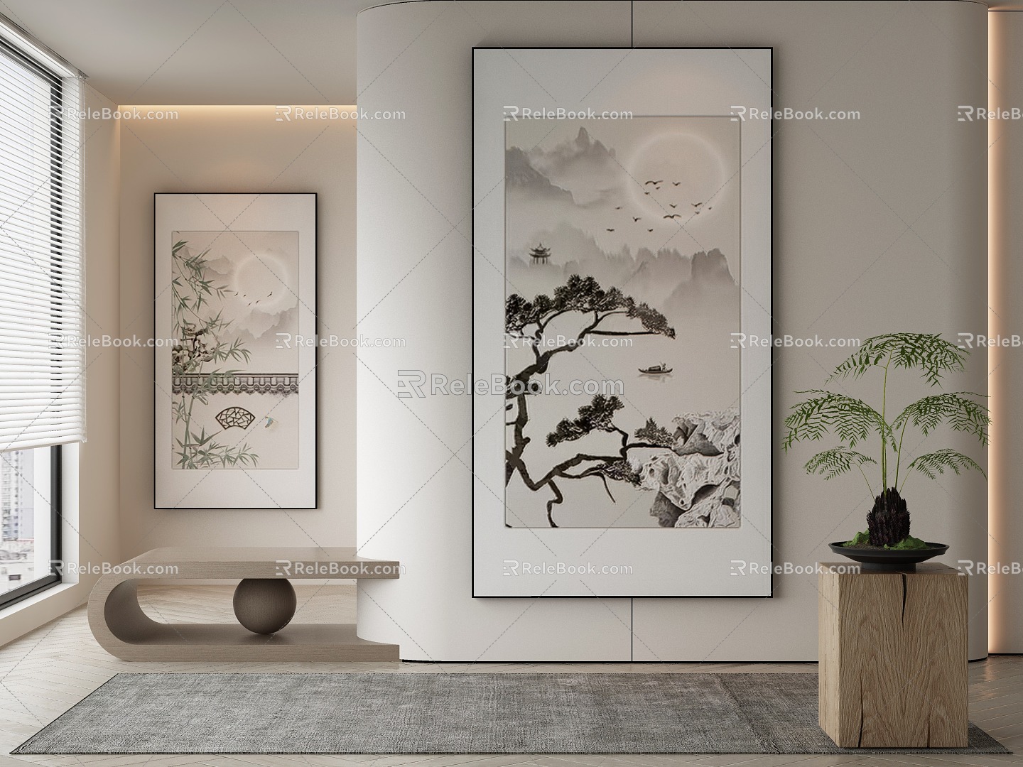 New Chinese Decorative Painting 3d model