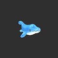 Cute Blue Aquatic Animal 3D Model With Friendly Expression And Smooth Design 3d model