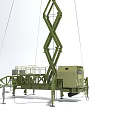 Industrial Equipment Green Telescopic Tower Structures With Platforms And Mechanical Components