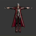 Character In Red Long Coat With White Headscarf Black Pants And Red Boots Arms Outstretched