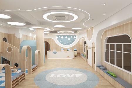 Modern Kindergarten Hall Kindergarten Lobby 3d model