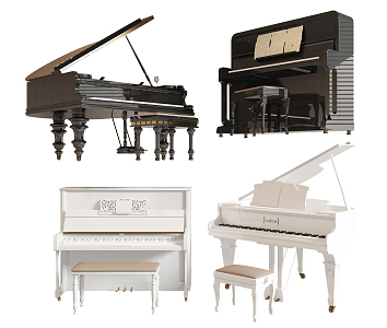 Modern Piano Vertical Piano Grand Piano 3d model