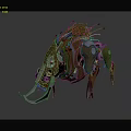 Futuristic Mechanical Boar Cybernetic Creature With Metal Spikes And Red Eyes