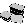 Stacked Aluminum Foil Food Containers With White Lids For Storage