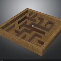 Wooden Square Maze Puzzle with Small White Ball for Daily Entertainment