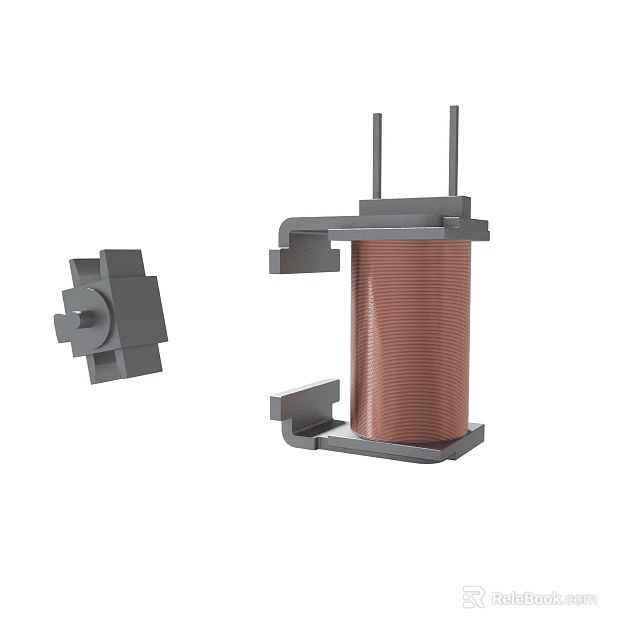 Copper Wound Inductor Assembly With Metal Frame And Side Electronic Component 3d model 