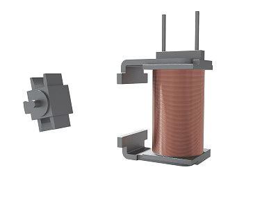 Copper Wound Inductor Assembly With Metal Frame And Side Electronic Component 3d model