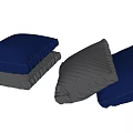 Stacked Soft Blue And Gray Decorative Throw Pillows For Sofa Couch 3d model