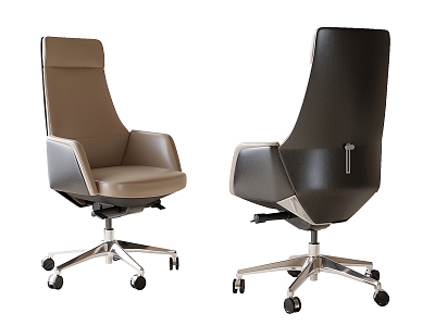 Modern Leather Office Chair Boss Chair Swivel Chair 3d model