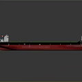 Two Cargo Ship Models With Green Decks And Red Hulls On Gray Background 3d model