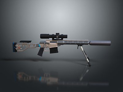 Sniper rifle sight sniper rifle sci-fi sniper rifle 3d model