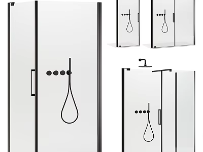 Modern Shower Sauna Design With Glass Enclosure Metal Handles And Control Knobs 3d model