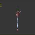 Elegant Fantasy Sword With Purple Blade And Silver Star Shaped Decorations