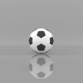 High Quality Black And White Soccer Ball With Reflective Surface For Training 3d model