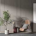 Modern Hanging Chair Glass Hanging Chair 3d model