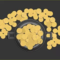 Black Container Filled With Gold Coins Spilling And Scattered Around