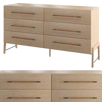 Mulan 6-drawer dresser 3d model