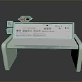 Light Green Control Console With Multiple Buttons Indicators And Top Interface Module