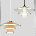 Modern Copper and Silver Pendant Lights with Illuminated Ring Shades in Minimalist Interior
