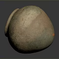 Ancient Handcrafted Clay Sculpture With Spherical Shape Earth Tone Textured Surface 3d model