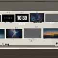 Multiple Televisions on Wall Display with Various Screen Contents and Decorative Setup