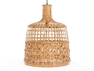 Quiet bamboo chandelier 3d model