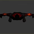 3D Humanoid Character With Red Glowing Detailed Bio Inspired Body Structures
