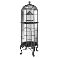 Birdcage Shaped Multi Tiered Metal Decorative Ornament With Black Base And Legs