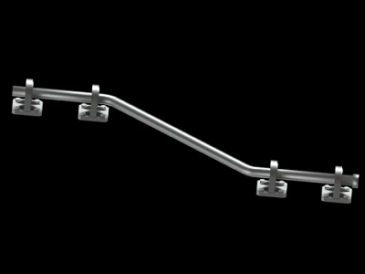 Straight Metal Support Rod With Mounting Plates For Structural Applications 3d model