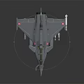 Detailed Gray Military Aircraft Model With Missiles On Dark Background