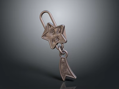 Stylish Delicate Star Shaped Jewelry Charm Featuring Attached Small Tag Design 3d model