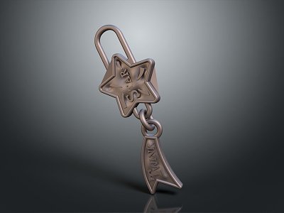 Modern Pendant Safety Hook Keychain 3d model