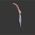 Pink Insect Like Creature 3D Model with Long Antennae Segmented Body and Wing Structures