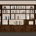 Elegant Wooden Bookshelf With Layered Shelves Books Decorations And Storage Cabinets