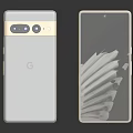 Two Modern Smartphones Side By Side Featuring Google Logo And Feather 3d model