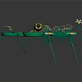 Cartoon Water Scene Featuring Green Crocodile Lily Pads And White Flowers