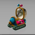 Children's Colorful Rocking Toy With Green Base Comfortable Seat Bright Colors And Decorative Top Balls