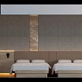 Modern Hotel Room Interior Design With King Bed Sofa Round Table TV And Open Wardrobe