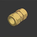 High Quality Shiny Golden Brass Hardware Connector with Double Hex Design and Smooth Surface