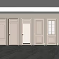 Different Styles Beige Hinged Interior Doors With Modern Design And Glass Panels