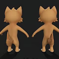 Cartoon Corgi 3D Models Adorable Cheerful Standing Pose with Big Eyes Ears Character Design
