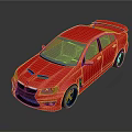 Red Sports Car with Sleek Exterior Design Black Wheels and Rear Spoiler Modern Styling
